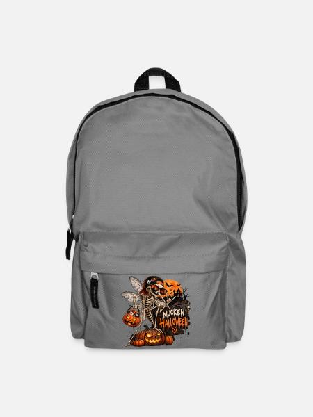Mücken- Skelett mit Kürbissen Halloween - Rucksack - Mittelgrau