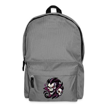 Unheimliche Totenköpfe mit leuchtend roten Augen, gotische Kunst - Rucksack - Mittelgrau - Vorne