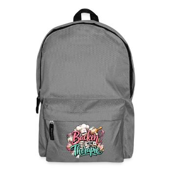 Backen ist meine Therapie – Backliebe Geschenk  - Rucksack - Mittelgrau - Vorne