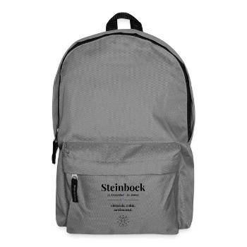 Steinbock Sternzeichen – ehrgeizig & ruhig - Rucksack - Mittelgrau - Vorne