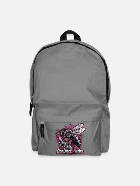 Biene Neon Schwarz-Weiß Tech - Rucksack - Mittelgrau