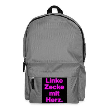LINKE ZECKE MIT HERZ PINKES STATEMENT GEGEN RECHTS - Rucksack - Mittelgrau - Vorne