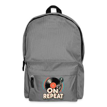 Wiederholende Vinyl - Rucksack - Mittelgrau - Vorne