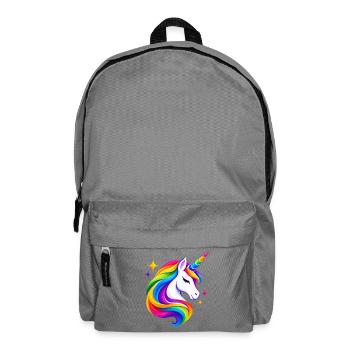 Flammendes Regenbogeneinhorn - Rucksack - Mittelgrau - Vorne