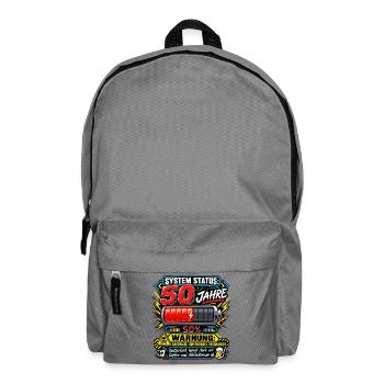50.Geburtstag System Status 50Jahre Hardware Humor - Rucksack - Mittelgrau - Vorne