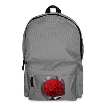 Scharlachroter Rosenstrauß - Rucksack - Mittelgrau - Vorne