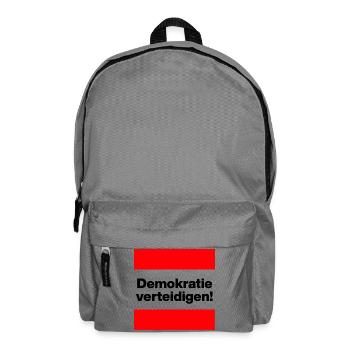 DEMOKRATIE VERTEIDIGEN KLARES STATEMENT GEGEN AFD - Rucksack - Mittelgrau - Vorne