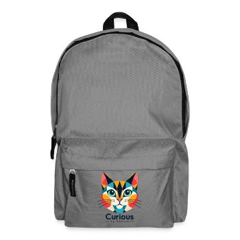 Farbenfrohe Geometrische Katzenmaske - Rucksack - Mittelgrau - Vorne
