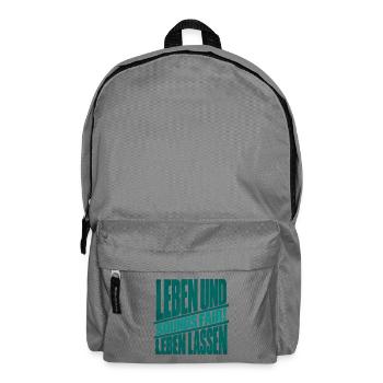Leben und Leben lassen - Rucksack - Mittelgrau - Vorne