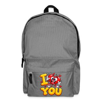 I Love You Cute Heart – lustiger romantischer Cartoon - Rucksack - Mittelgrau - Vorne