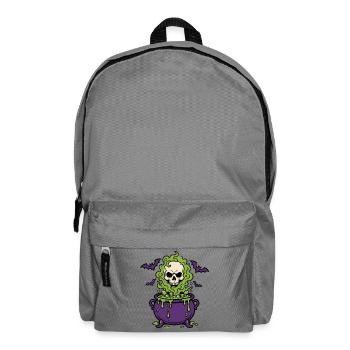 Halloween Hexenkessel Totenkopf Dampf Shirt - Rucksack - Mittelgrau - Vorne