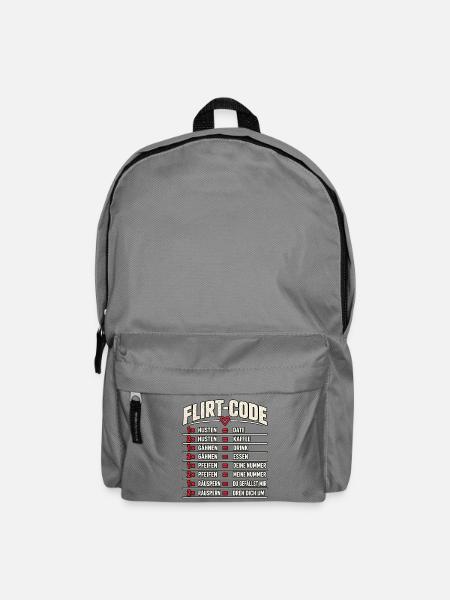 Flirt-Code – Lustiges Dating Design - Rucksack - Mittelgrau