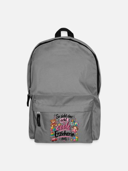 So sieht eine echt coole Erzieherin aus - Kita - Rucksack - Mittelgrau