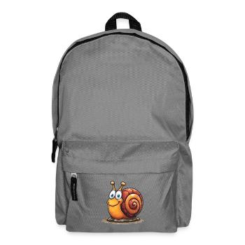 Fröhlicher Schnirkelschnecke Cartoon - Rucksack - Mittelgrau - Vorne