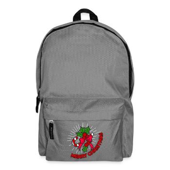 Merry Christmas - Zuckerstange mit Schleife - Rucksack - Mittelgrau - Vorne