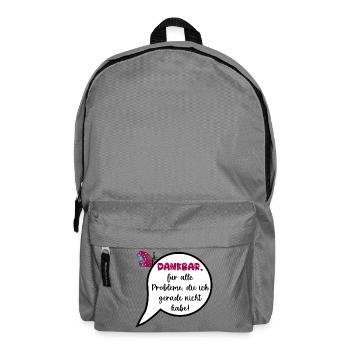 Wertschätzung, Keine Probleme - Rucksack - Mittelgrau - Vorne