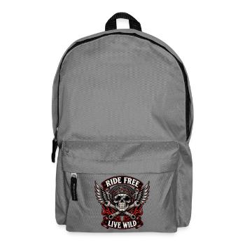 Ride Free Live Wild Skull - Rucksack - Mittelgrau - Vorne
