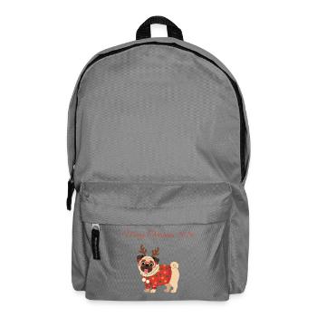 Merry Christmas 2026 Mops Weihnachten Hund - Rucksack - Mittelgrau - Vorne