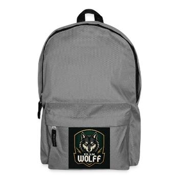 Team Wolf Namensschild Familienname Firma Name - Rucksack - Mittelgrau - Vorne