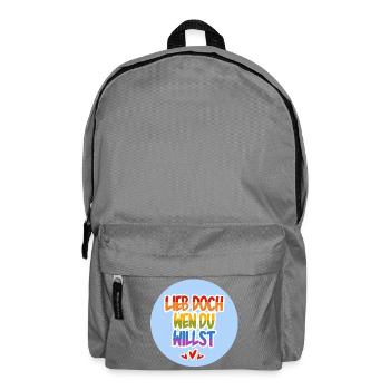 Lieb_doch_wen_du_willst_hellblau - Rucksack - Mittelgrau - Vorne
