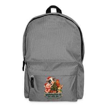 Weihnachten ist für alle da – Tierliebe - Rucksack - Mittelgrau - Vorne