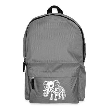 Süßes Skelett Elefant Rüssel Stoßzähne Cartoon - Rucksack - Mittelgrau - Vorne