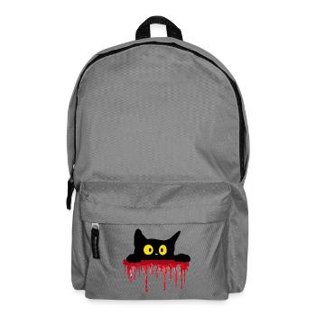 Unheimliche schwarze Katze - Rucksack - Mittelgrau - Vorne