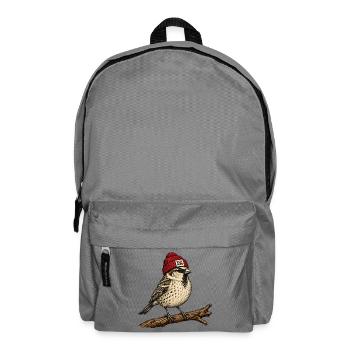 Spatz mit Mütze - FCK NZS - Statement gegen Rechts - Rucksack - Mittelgrau - Vorne