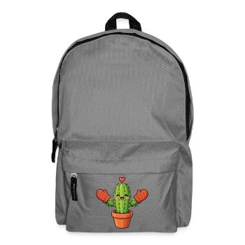 Kaktus mit Ofenhandschuhen - Rucksack - Mittelgrau - Vorne