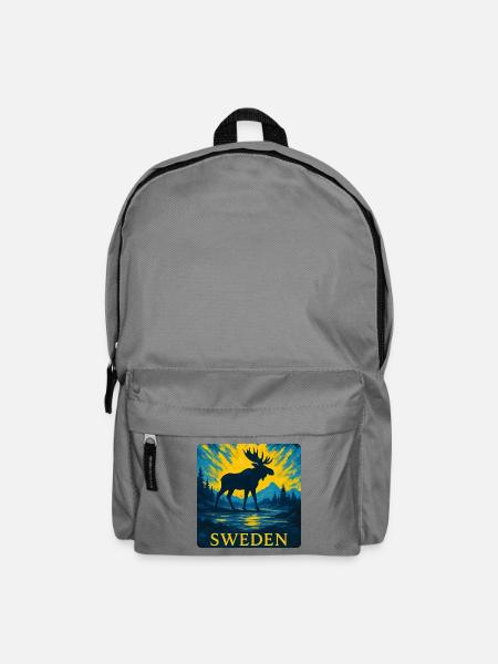 Schwedischer Elch im Abendlicht - Rucksack - Mittelgrau