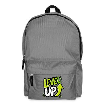 GEN Z ZITIERT TYPOGRAFIEDESIGN – Level Up Neon - Rucksack - Mittelgrau - Vorne