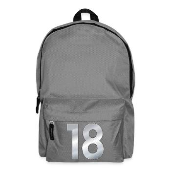 Zahl 18 Achtzehn - Rucksack - Mittelgrau - Vorne