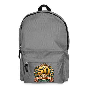 50 Jahre – Gold im Herzen - Rucksack - Mittelgrau - Vorne