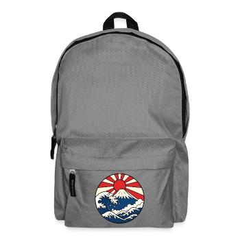 Mount Fuji Welle aufgehende Sonne Japan Art Shirt - Rucksack - Mittelgrau - Vorne