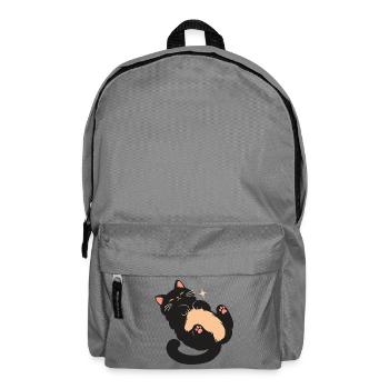 Kuschelkatz mit flauschigem Bauch - Rucksack - Mittelgrau - Vorne