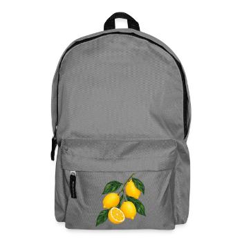 Zitruszweig Gelbe Lemons Motiv - Rucksack - Mittelgrau - Vorne