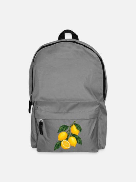 Zitruszweig Gelbe Lemons Motiv - Rucksack - Mittelgrau