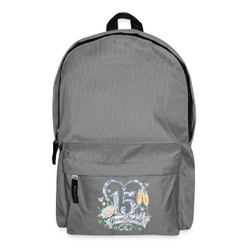 15.Hochzeitstag , 15 Jahre Gläserne Hochzeit - Rucksack - Mittelgrau - Vorne