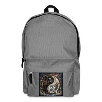 Steampunk Yin Yang Eule - Rucksack - Mittelgrau - Vorne
