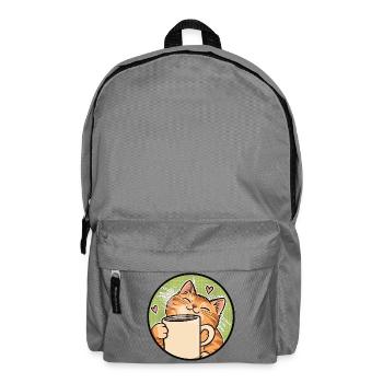 Cozy Cat Coffee Heart Illustration - Rucksack - Mittelgrau - Vorne