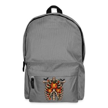 Halloween-Rippen mit Kürbis - Rucksack - Mittelgrau - Vorne