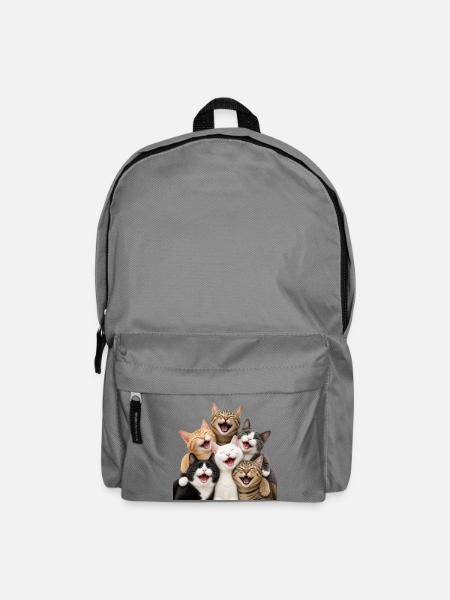 Katzenlachen in einer mehrfarbigen Horde - Rucksack - Mittelgrau