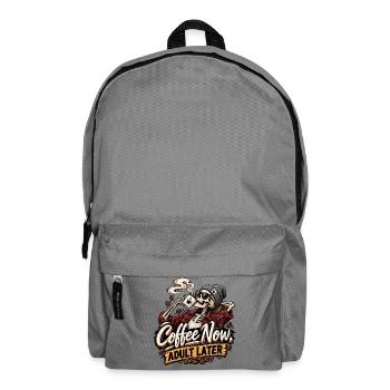 Lustiges Kaffee Skelett Design - Rucksack - Mittelgrau - Vorne