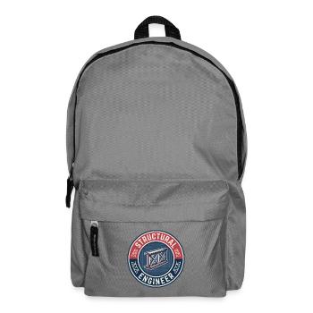 Vintage Structural Engineer I-Beam Fachwerk-Abzeichen - Rucksack - Mittelgrau - Vorne