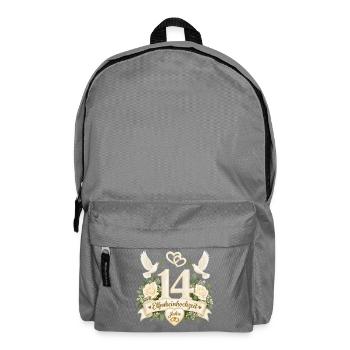 14. Hochzeitstag , 14 Jahre , Elfenbeinhochzeit  - Rucksack - Mittelgrau - Vorne
