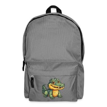Fröhlicher Krokodil Alligator - Rucksack - Mittelgrau - Vorne