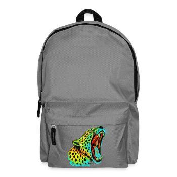 Brüllender Psychodelischer Neonleopard - Rucksack - Mittelgrau - Vorne