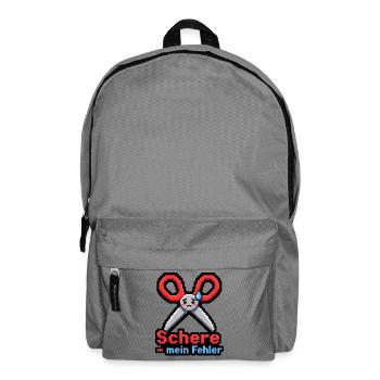 Schere mein Fehler Pixel Art Retro Gaming Shirt - Rucksack - Mittelgrau - Vorne