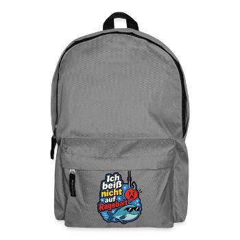 Ich beiß nicht auf Ragebait Angel Angler Shirt - Rucksack - Mittelgrau - Vorne