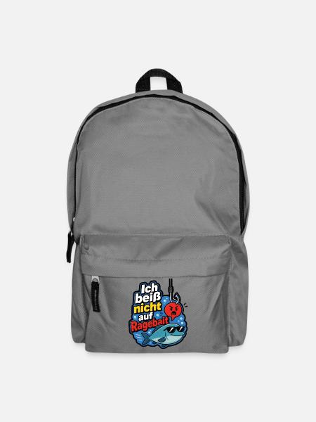 Ich beiß nicht auf Ragebait Angel Angler Shirt - Rucksack - Mittelgrau